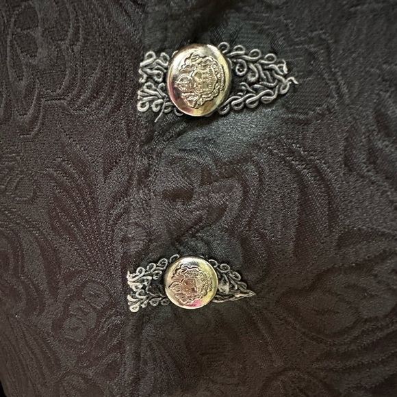 Steampunk Pirate Brocade Black Jacket ~ Men’s S - Picture 8 of 17